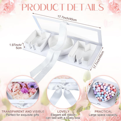 Ireer 6 Pcs Mom Flower Gift Box Letter Shaped Fillable Cardboard Boxes for Mother's Day Empty Floral Arrangement Box for Flowers Chocolate Strawberries Treats and DIY Mother Gifts(White,Mom)
