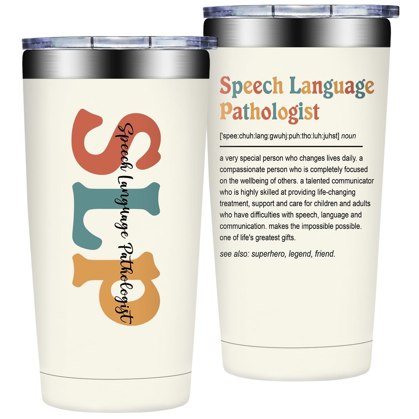 SpenMeta SLP Gifts for Women - Speech Language Pathologist Gifts - Speech Therapist Appreciation Thank You Gift, 20oz Tumbler Cup