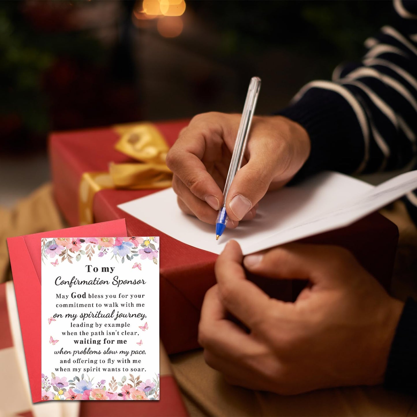 Confirmation Card Catholic Confirmation Sponsor Gifts for Women Men, Christian Cards Baptism for Teens, Religious Baptism Cards Appreciation Thank You Cards Thanksgiving Christmas Birthday Adults
