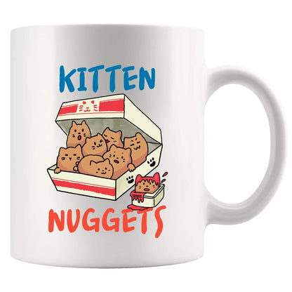 Kitten Nuggets Cat Lover Gifts Cat Mom Dad Girlfriend Boyfriend Sister Brother Novelty Drinkware Ceramic Mug 11 oz White