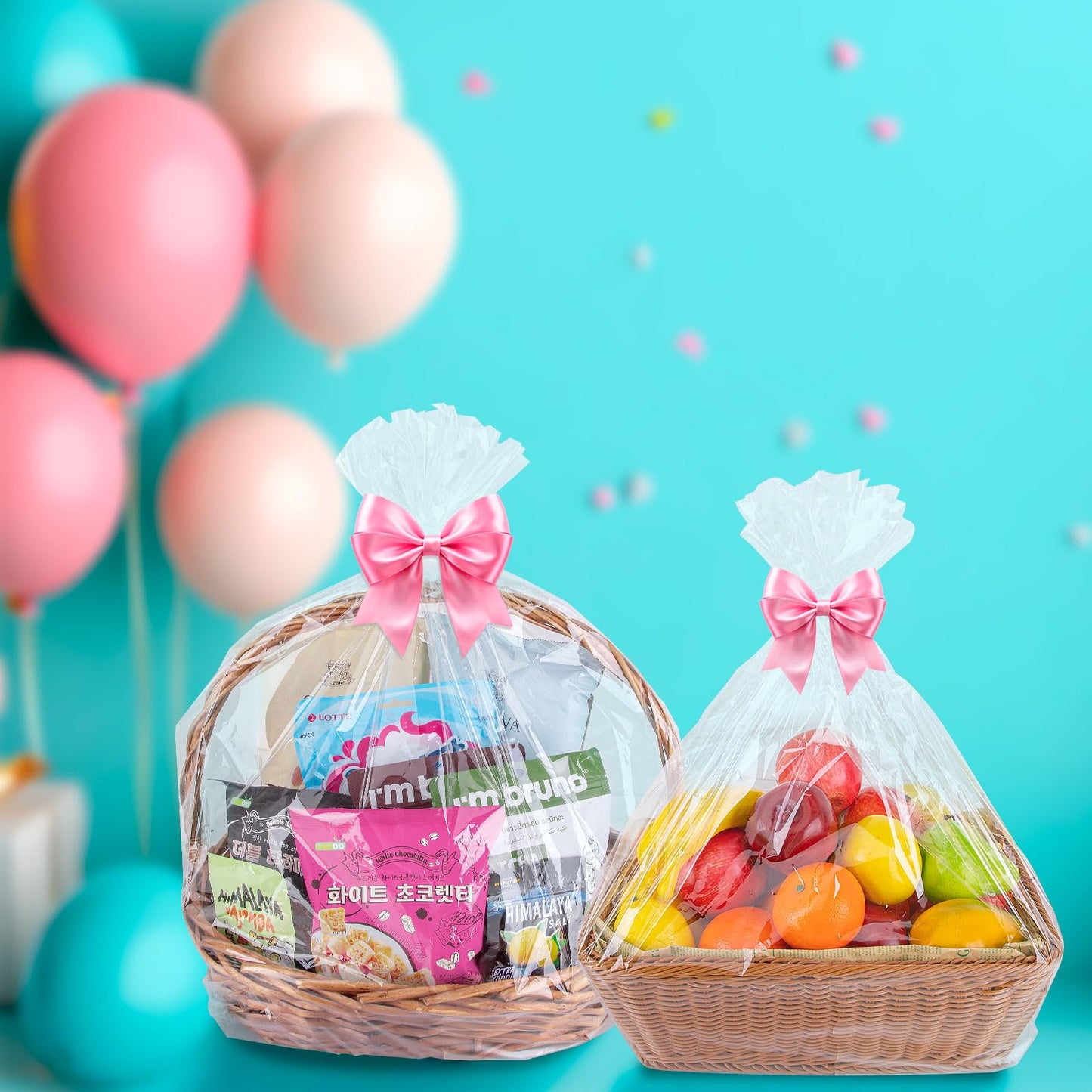 Petutu 12 Packs Large Cellophane Bags, 24"x30" Clear Basket Bags for Baskets Cellophane Wrap for Gift 2 Mil Thick