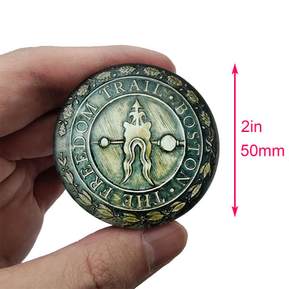 Massachusetts Boston Freedom Trail Fridge Magnet Sticker 3D Crystal Glass Refrigerator Magnets Boston City Travel Collectible Souvenir Gifts Fridge Decoration