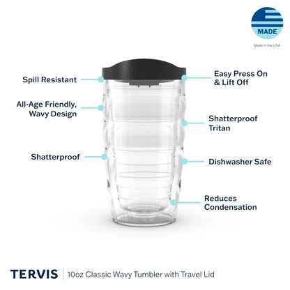 Tervis Big Bro Made in USA Double Walled Insulated Tumbler Travel Cup Keeps Drinks Cold & Hot, 10oz Wavy, Big Bro