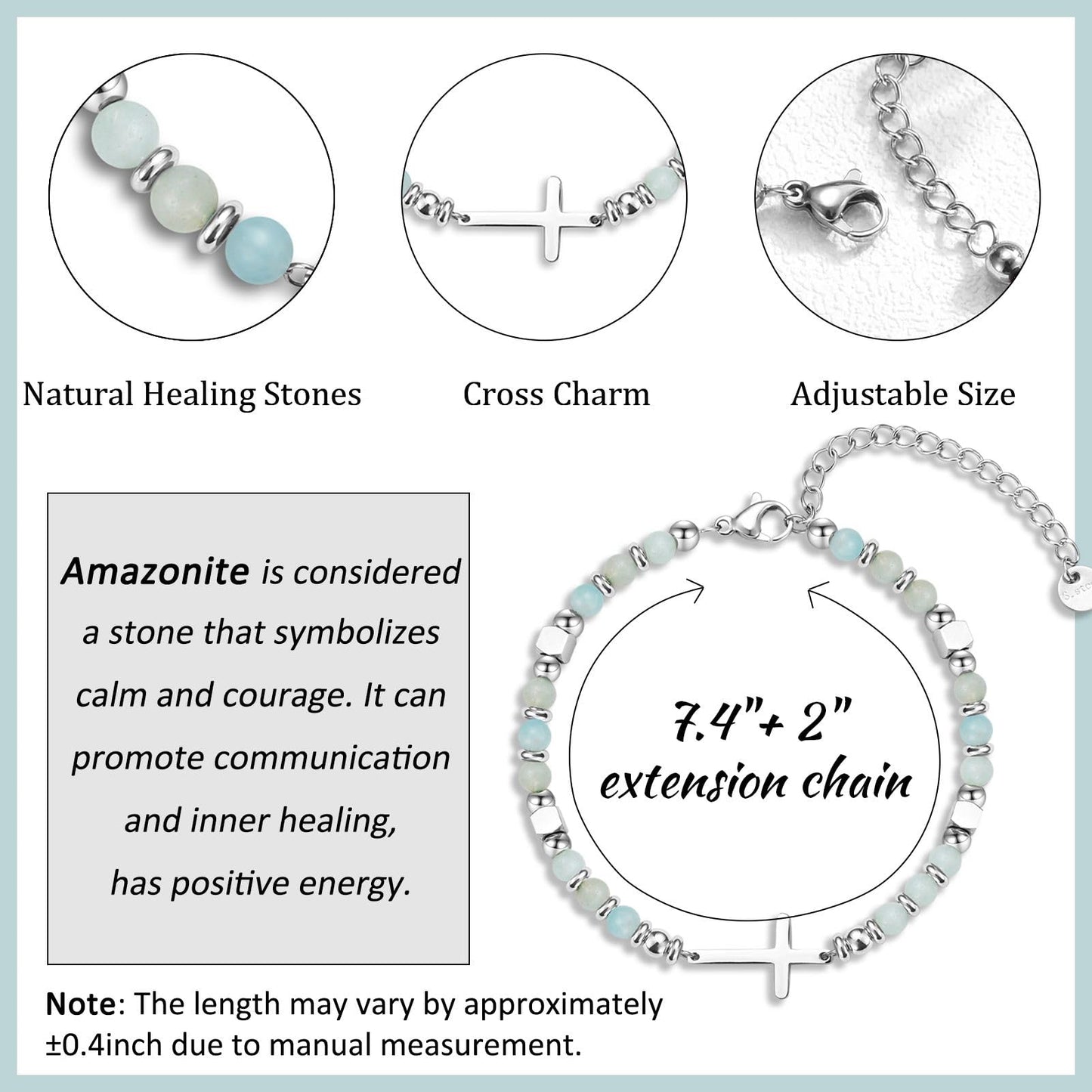Religious Cross Bracelet for Women Girls, Christian Gifts for Daughter Granddaughter Sister in Christ Friend Niece on Birthday Christmas Easter Valentines Day Graduation