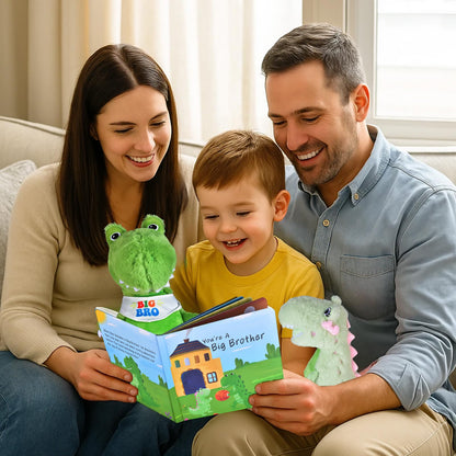 Big Brother Gift for Boy for Older Siblings of New Baby Includes Plush Dinosaur with Storybook, Ideal Birthday & Special Occasion Gift for Boys (Big Brother/Little Sister)
