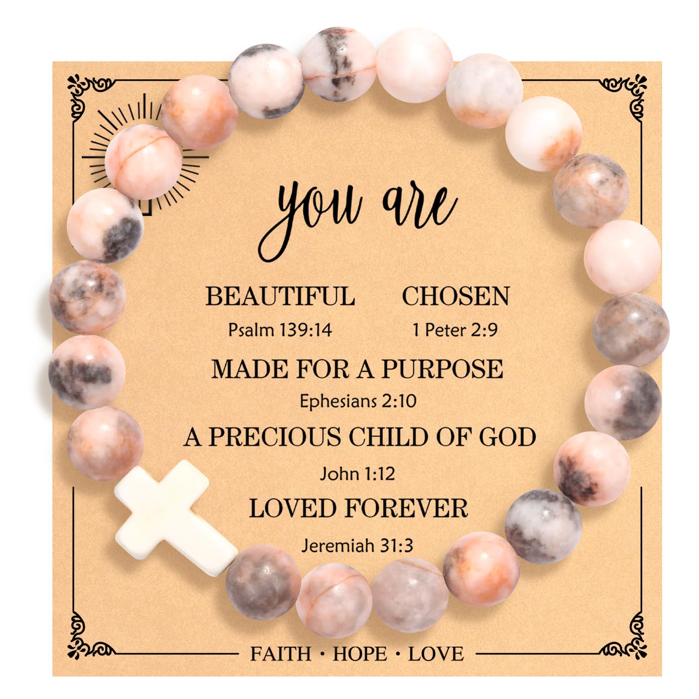 Christian Easter Gifts for Women, Easter Basket Stuffers Cross Bracelet, Inspirational Religious Birthday Bracelet for Her/Mom/Grandma/Daughter/Granddaughter/Friends/Sister/Godmother, Jesus Faith Jewelry