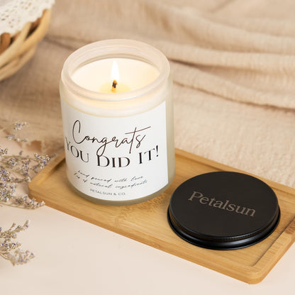PETALSUN Congratulations Gifts for Women Men, Graduation Gifts for Her, Him - College Masters Degree Phd Graduation Gift, Promotion Gift, Handmade Lavender Scented 7oz Candle