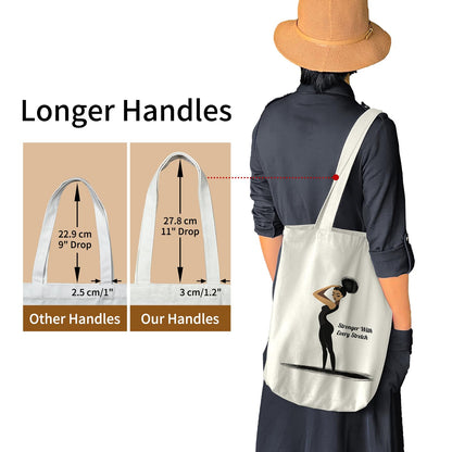 itgowisa Tote Bag for Women, Reusable Zippered Canvas Bag with Handles Pocket Thick Canvas, for Grocery Shopping Beach Gift