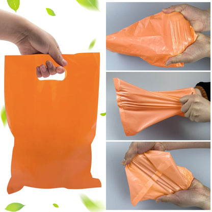 TOSPARTY 40PCS Orange Plastic Gift Bags Easter Candy Bag Die Cut Plastic Bags are Sturdy Party Assorted Easter Gift Bag