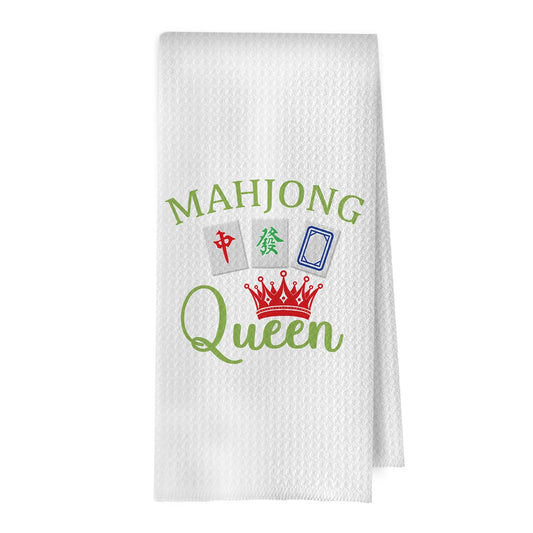 Mahjong Gifts Dish Towels - Mahjong Decorative Waffle Kitchen Towels, Mahjong Gifts Hand Tea Towel for Friend Women, 16×24 Inches- C