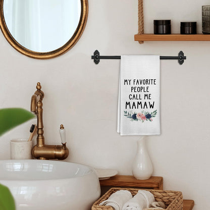 Mamaw Mothers Day Christmas Birthday Gifts Kitchen Towels for Grandma from Grandkids, My Favorite People Call Me Mamaw Dish Towel, Best Grandma Gift Hand Tea Towels for Bathroom, 16x24 Inch
