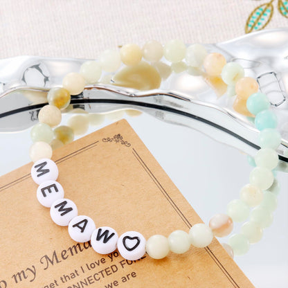 Memaw Gifts from Grandkids Grandchildren for Birthday Beaded Jewelry Best Memaw Bracelet