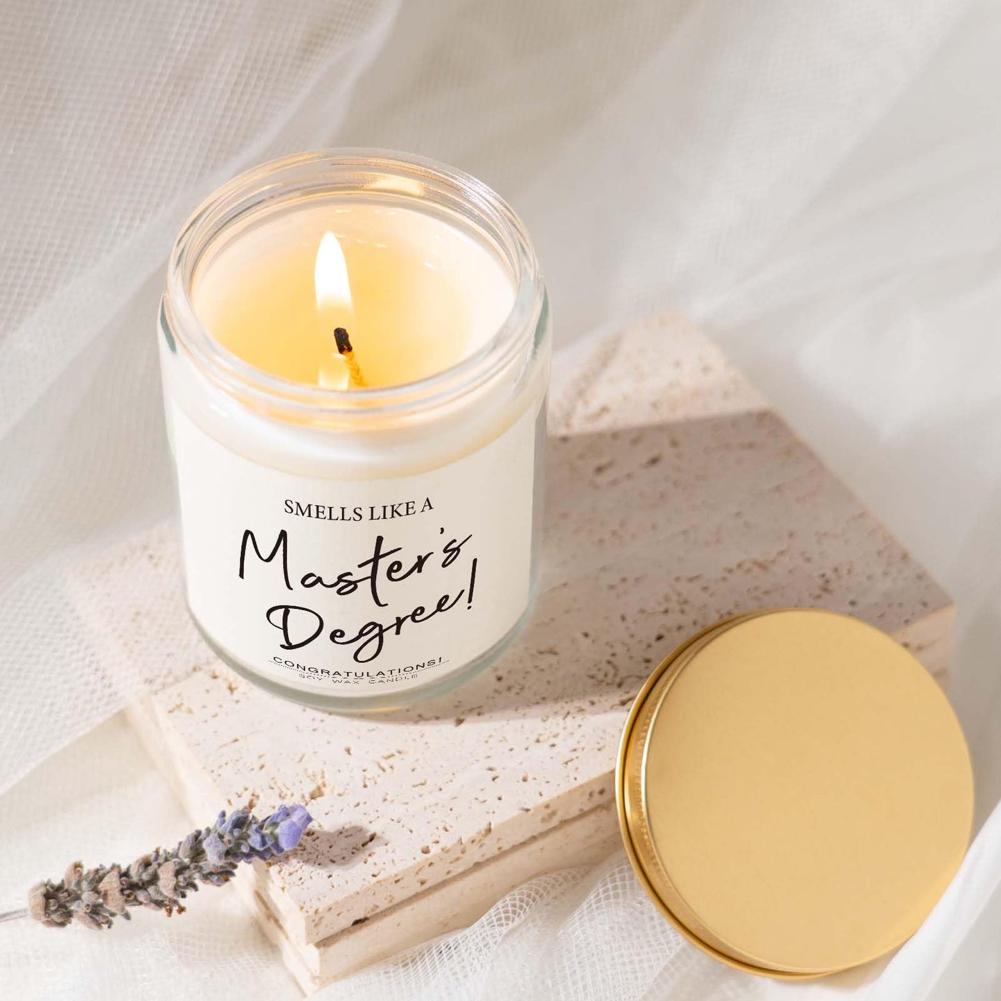 Masters Degree Graduation Gifts, Masters Graduation Candle for Her Him, Grad Gift for Women Men, Graduate Presents for Masterate Class of 2026, Lavender Scented