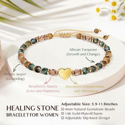 Inspirational Bracelets Gifts for Women: Healing Natural Stone Beads Bracelets - Birthday Mothers Day Gifts Thinking of you Get Well Soon Gift for Women Friends Sister Mom