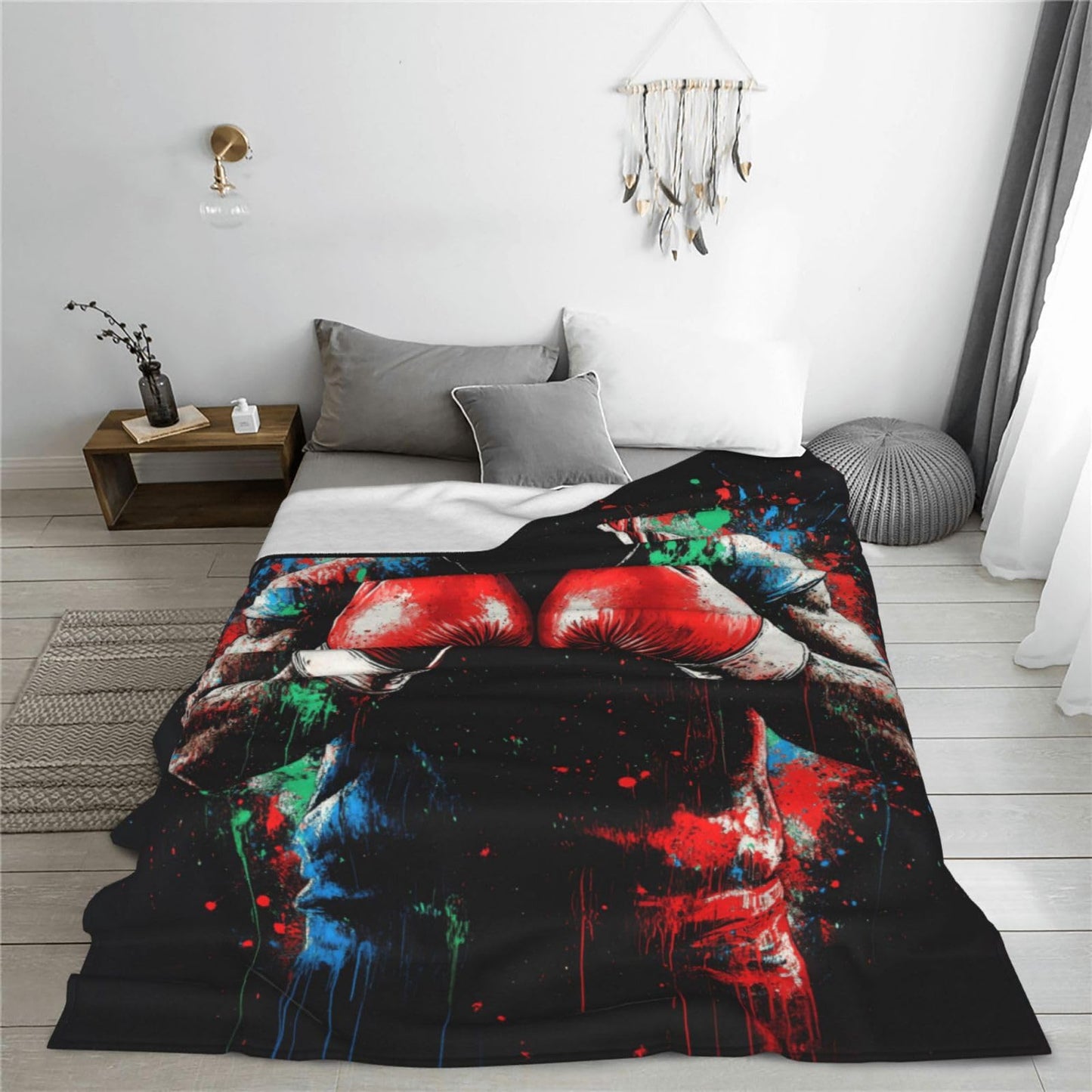 Boxing Gifts, Boxing Throw Blanket, Sports Gift for Men Boys Women Girls Lover Adult Cozy Fleece Flannel Bedding Stuff Plush for Couch Sofa Bed Decor 50"X40"