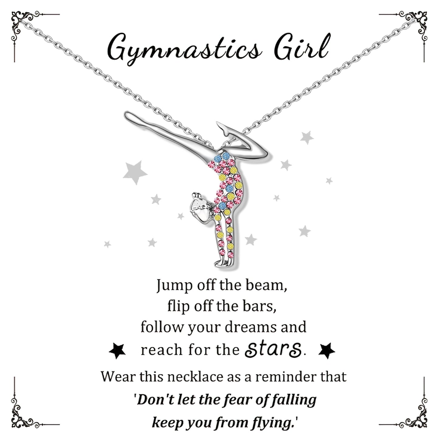 SmileBelle Cheerleader Gymnastics Dance Recital Gifts for Girls, Dance Horse Necklace Cheerleader Outfit as Birthday Gifts for Her, Gymnastics Cheer Necklace Stuff Jewelry as BDAY Gift for Daughter