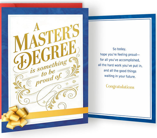 Master's Degree Graduation Card, Graduation Gift for Masters Degree Holders, Grad Gifts for Son Daughter Niece Nephew