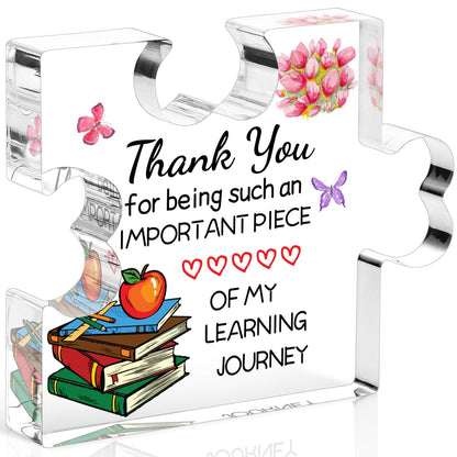 Funnli Teacher Gifts, Teacher Appreciation Gifts Acrylic Plaque, Appreciation Valentines Day Christmas Thank You Graduation Gifts for Women Teacher Principal Classmate Study Partner Roommate