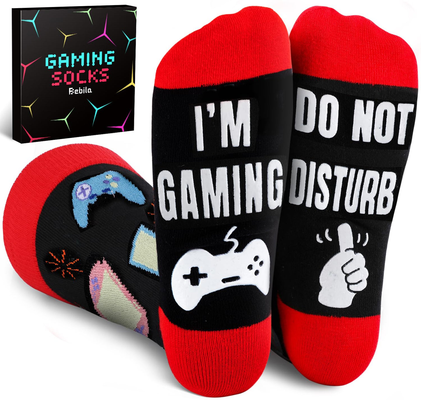 Bebila Fathers Day Dad Gifts for Husband Grandpa Father Mothers Day Socks from Daughter Son Wife Gamer Gifts Funny Socks