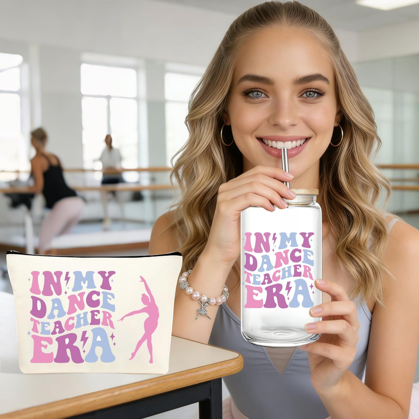 Teacher Gifts for Women Dance Teachers Appreciation Gift 16oz Dance Teacher Tumbler Unique Gifts Thank You Basket Box for Teachers Day/Retirement/Christmas