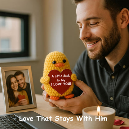 Gifts for Her Him Boyfriend Girlfriend Birthday, Crochet Duck Small for Wedding Anniversary, Romantic I Love You Valentines Day Gifts for Wife Husband Couple Women Men