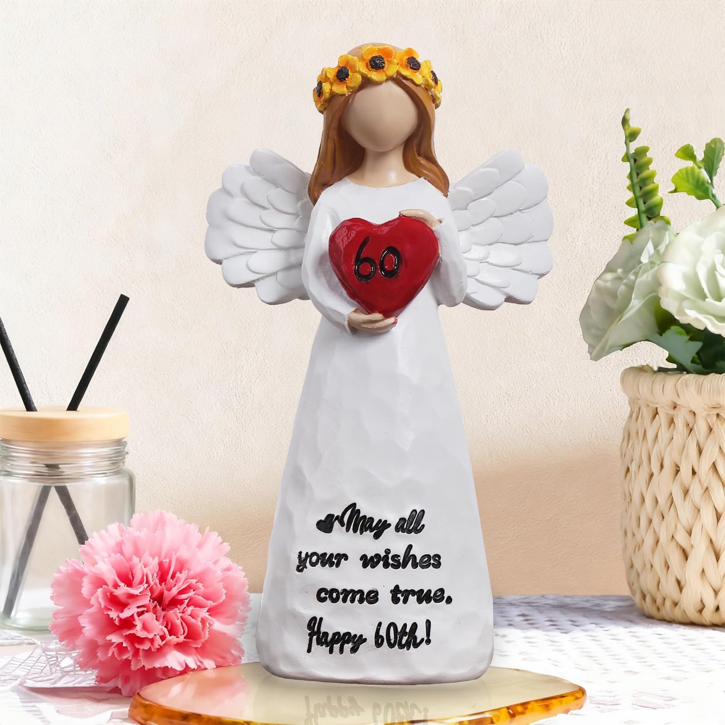 60th Birthday Gifts for Women - Elegant Resin Keepsake Sculpture for 60 Year Old Woman, Best Happy 60th Birthday Decorations & Milestone Celebration Present