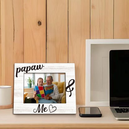 Papaw Gifts Picture Frame 5x7, Papaws Grandpa Photo Frame, Christmas Birthday Gifts for Papaws Grandpa from Grandkids, Papaw and Me Wooden Picture Photo Frames for Desk Home Room Decor
