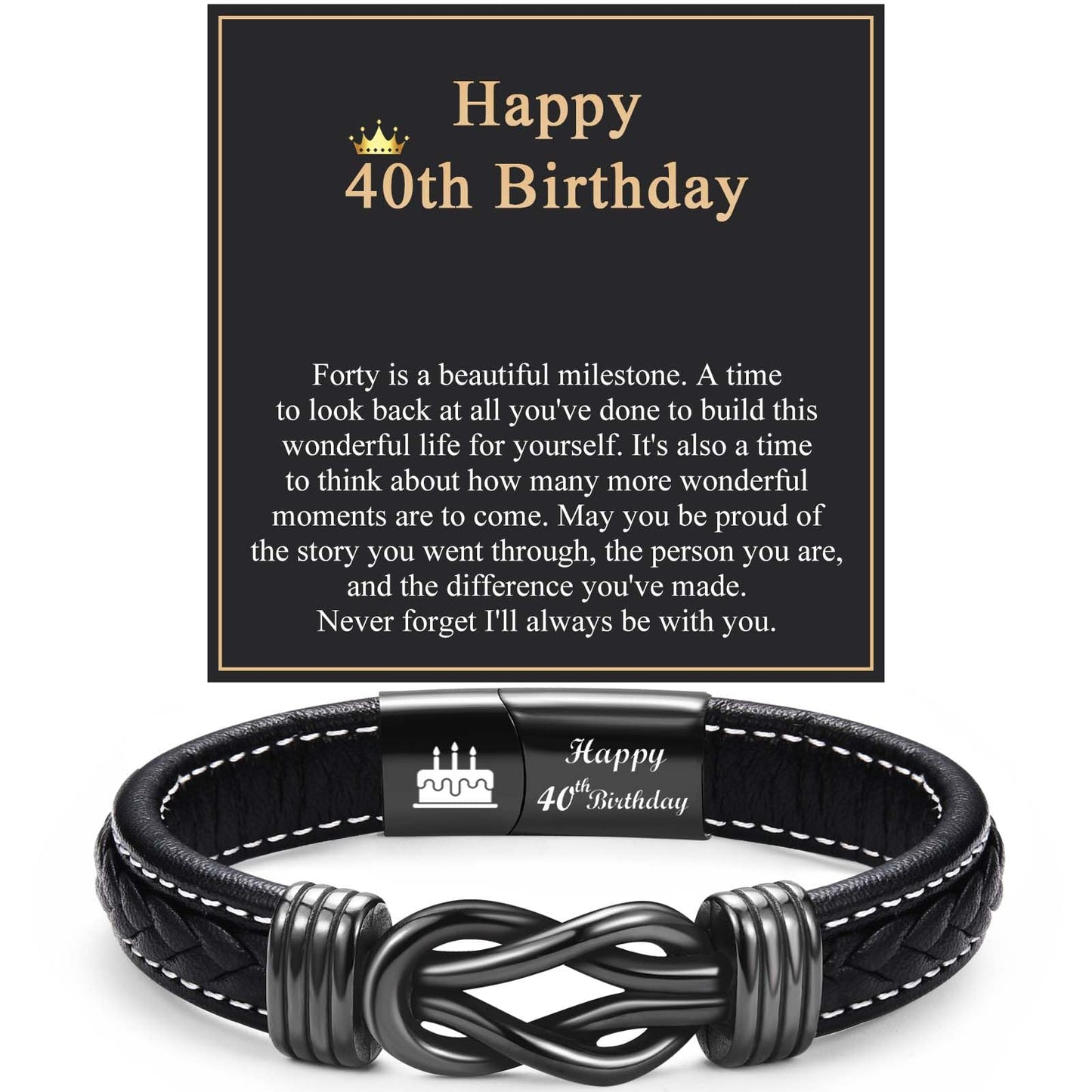 13th 16th 17th 18th 21st Birthday Gifts for Boys Him Male, Happy Birthday Leather Bracelet Gifts for 13 16 18 21 Year Old Boy Male Man Son Grandson Nephew Brother Friend with Sweet Birthday Card