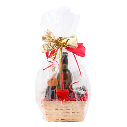 Wowfit 10 CT 16x24 Inch Clear Cellophane Gift Bags – Cello Bags for Gift Baskets, Raffle Prizes, Easter, Baby Shower, Bridal Shower & Holidays | Food Safe, No Gusset (Ribbon Not Included)