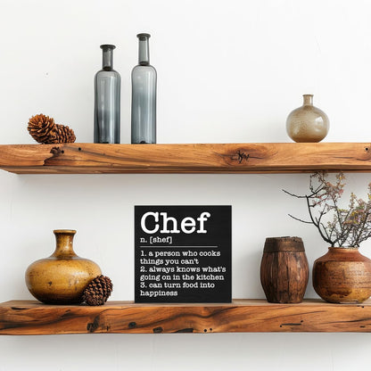 Chef Decor Chef Definition Wooden Box Sign for Home Kitchen Dinner Room Shelf Wall Decor, Cooking Gifts for Chefs Pastry Baker Culinary Student Teacher Cooking Lovers
