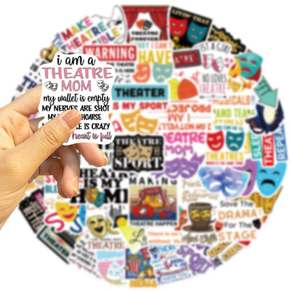 Theatre Stickers,50 PCS Aesthetic Waterproof Stickers,Vinyl Sticker for Water Bottle,Laptop,Phone,Skateboard Sticker (Theatre)