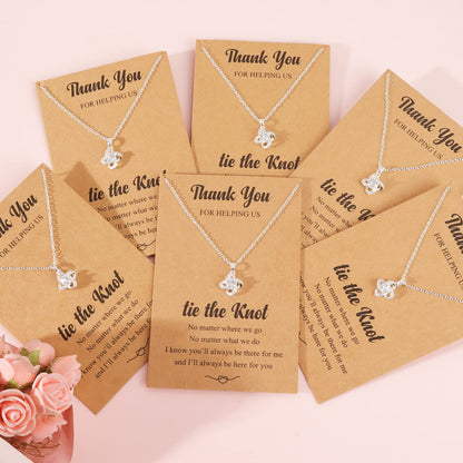 choice of all 2/3/4/6/8Pcs Bridesmaid Gifts Bridesmaid Necklace for Women Tie The Knot Necklace Wedding Gifts Bridesmaids Proposal Gift