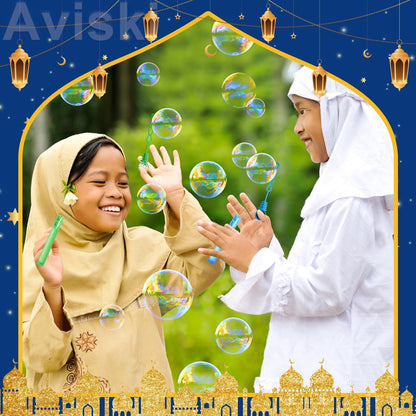 20Pcs Eid/Ramadan Mubarak Bubble Wands, Mini Bubble Wands for Eid Party Favors, Islamic Gift Toys for Girls Boys Kids Toddler Adults, Party Bag Stuffers Goodie Bag Filler, Classroom Prizes