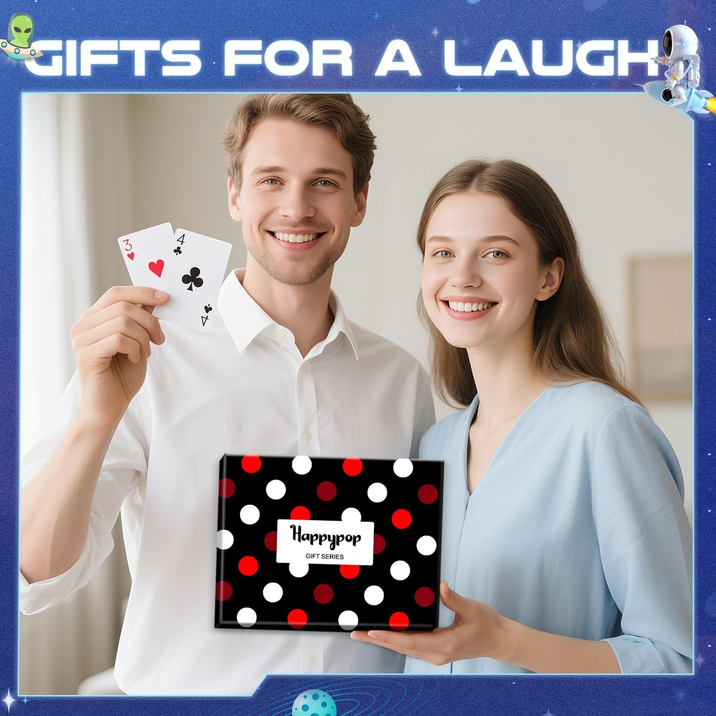 HAPPYPOP Gifts for Horror Movie Lover - Scary Movie Stock Market Poker Socks for Men Women