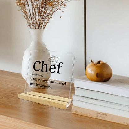 Chef Gift for Women Men,Gifts for Chefs, Home Kitchen Decor,Desk Decoration Acrylic plaque