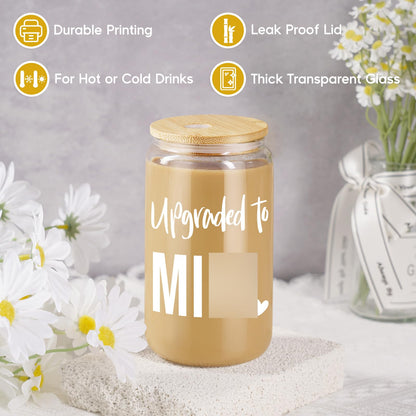 Fairy's Gift New Mom 16 oz Glass Cup w/Lid Straw, Funny New Mom Gifts for Women, Mothers Day, Birthday, Postpartum, Pregnancy Gifts for Expecting Mommy, Pregnant Women, Mother to Be, First Time Mommy
