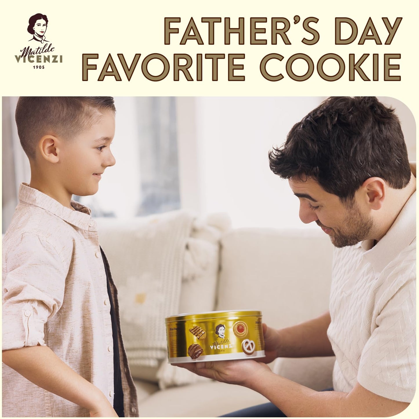 Matilde Vicenzi Minivoglie Butter Cookies Tin - Italian Pastry Assortment, Traditional Holiday Cookie Gift for Father's Day, Teacher Appreciation, Birthday - 500 g