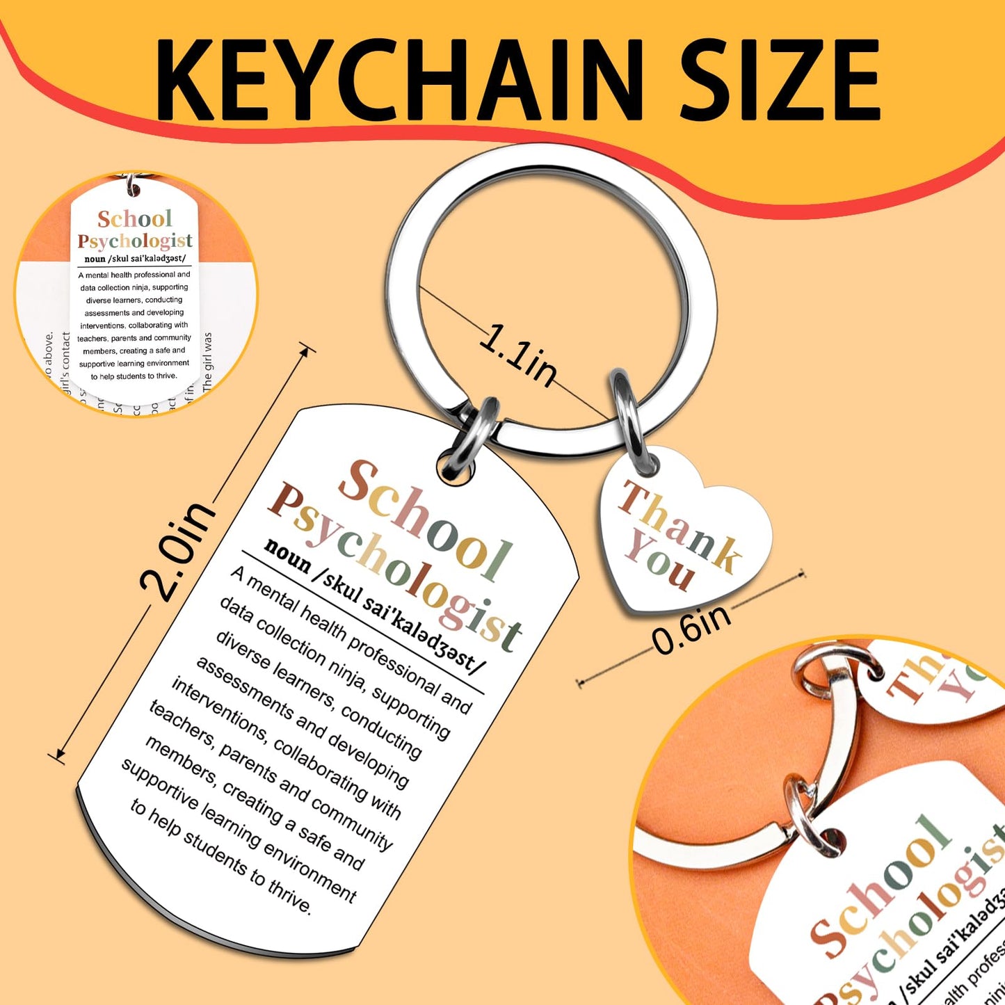 School Psychologist Gifts for Women Men Psychology Keychain Gifts for Counselor Teacher Unique Birthday Christmas Gift for Psychology Majors Cool Stuff School Counselor Gift Ideas