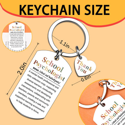 School Psychologist Gifts for Women Men Psychology Keychain Gifts for Counselor Teacher Unique Birthday Christmas Gift for Psychology Majors Cool Stuff School Counselor Gift Ideas