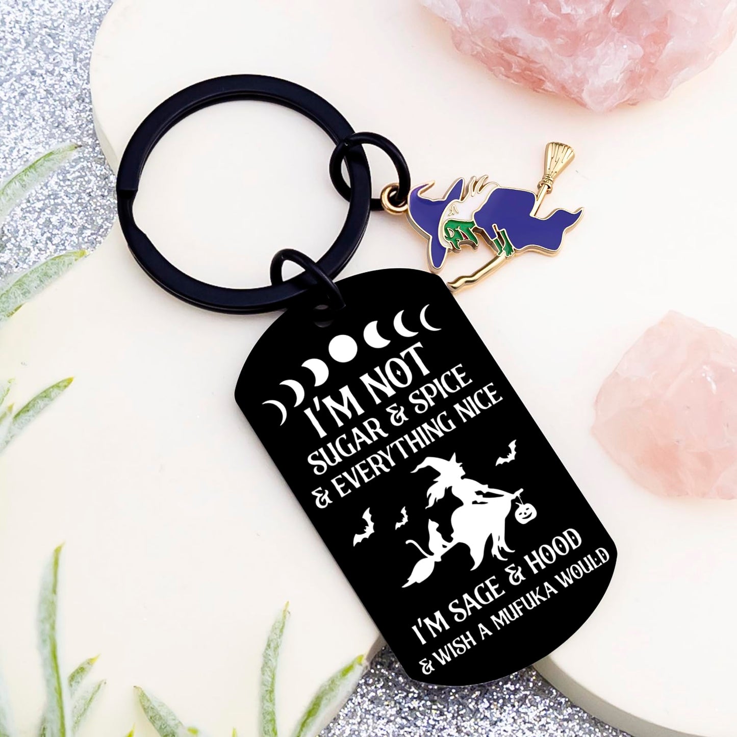 Witchy Gifts for Women Witchy Keychain Gifts for Witchcraft Lovers Decor Witch Accessories for Women Teen Girls Halloween Basket Stuff Birthday Wicked Gift Ideas