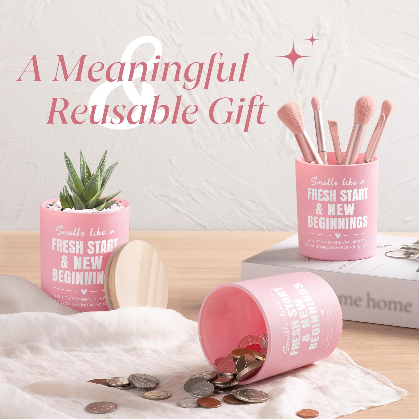 Afterprints New Beginnings Scented Candle 10oz, Divorce Breakup Gifts for Women, Inspirational, Encouragement & Cheer Up Gifts for Friends, Coworkers, Graduation, Promotion, Housewarming