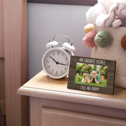 Poppy 4x6 Picture Frame, Grandfather Gifts, Grandpa Photo Frame, Grandkids Photo Frame, Gifts for Grandpa from Grandkids, My Favorite People Call Me Poppy Picture Frame for Desk Decor