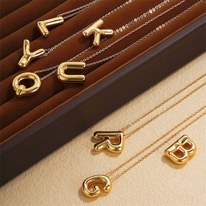 PANSHI Graduation Gift for Her Gold Initial Necklaces Gifts for Girls Women, Teen Girl Gifts Trendy Stuff Layered Bubble Letter Necklace Gold Jewelry Birthday Gift
