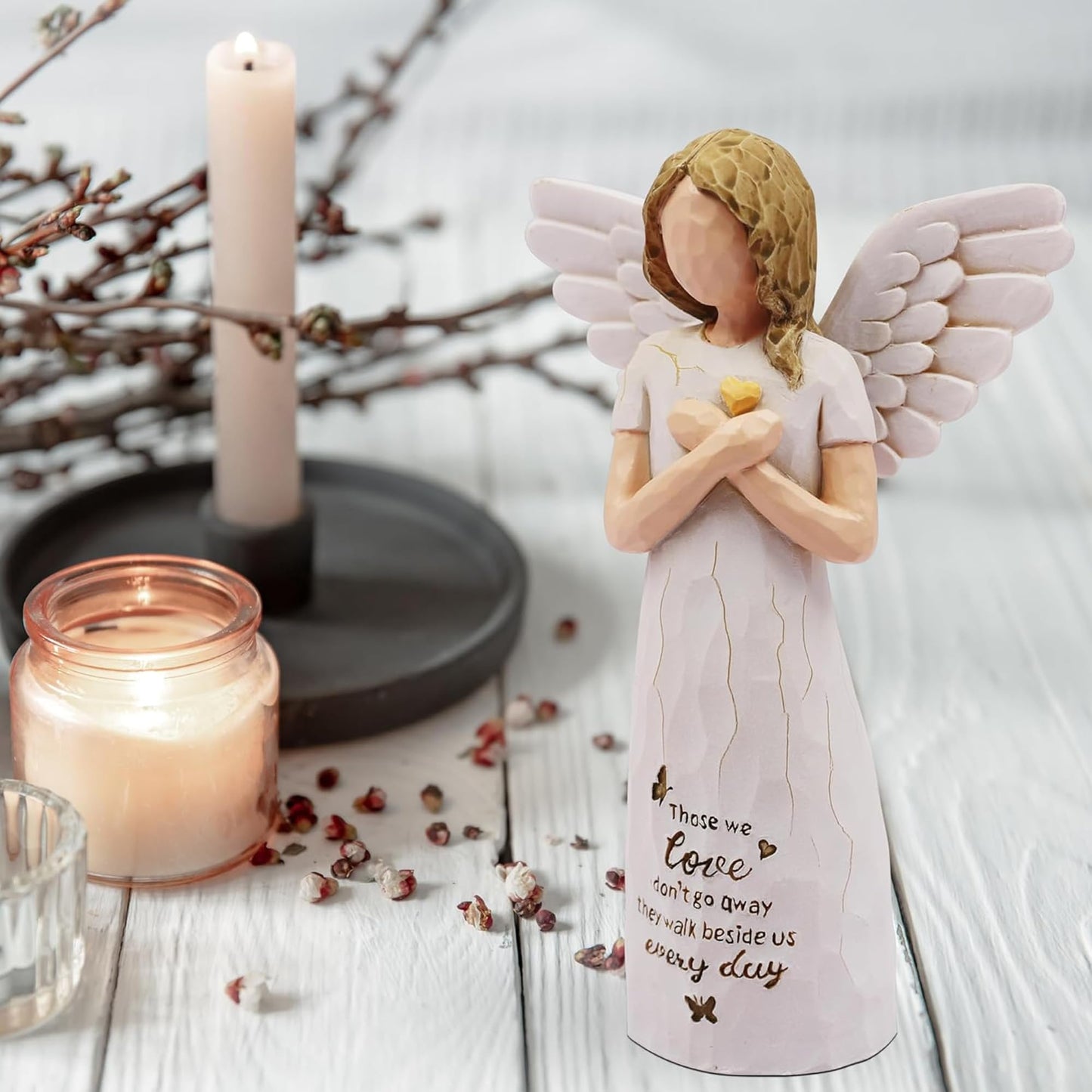 BORLESTA Sympathy Gifts for Loss of Loved One - Memorial Gifts, Sympathy Gift, Miscarriage Gifts for Mothers, Memorial Gifts for Loss of Dad, Mom, Bereavement Gifts - Angels Figurines