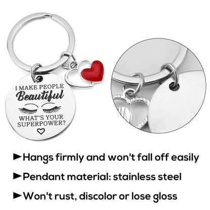 Gosknor Beautician Keychain, Esthetician Keychain Charm Makeup Artist Jewelry Beautician Gift to Women Lash Makeup Artist