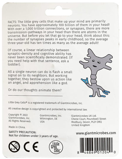 Little Grey Cells: Smart Brain Cell Keychain by GIANTmicrobes-Learn About Brain Science with this Unique Neuron, Fun Gift for Scientists, Doctors, Neuroscience and Psychology fans