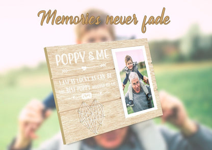 InnoBeta Poppy Gifts from Grandkids, Grandchildren, Grandpa Picture Frame, Present for Birthday, Christmas, Father's Day - for 4" x 6" Photos - POPPY & ME