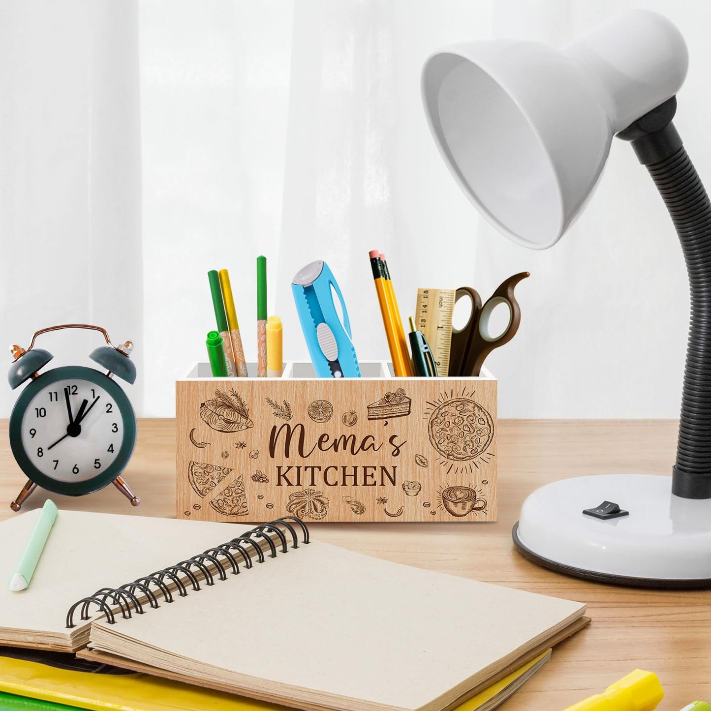 Mema Gifts Kitchen Utensil Holder Counter Decor, Grandma Mema's Kitchen Countertop Organizer, Mothers Day Birthday Mema Gifts Cooking Utensil Holder for Grandma Counter Accessories