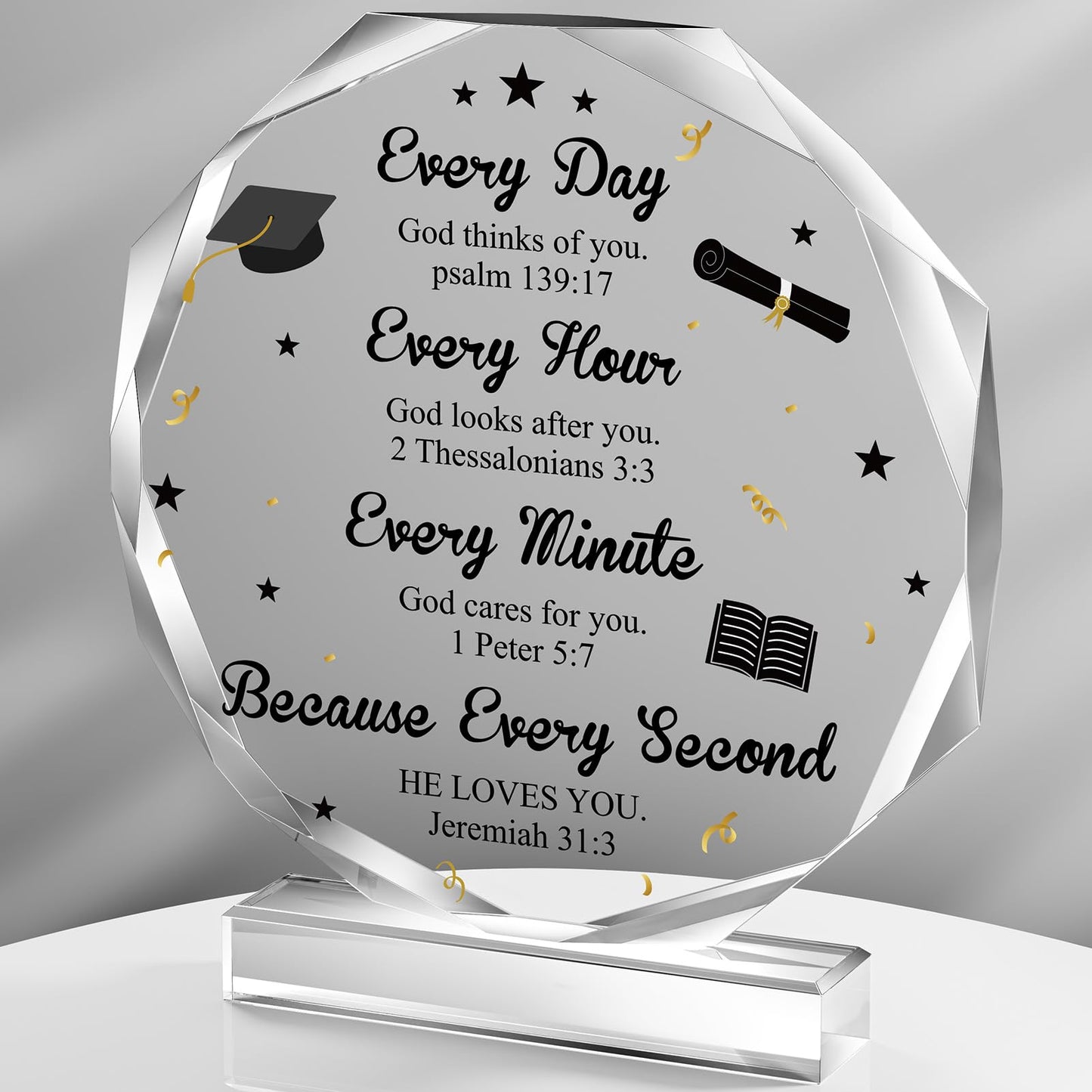 2026 Graduation Christian Gifts for Her Inspirational Acrylic Gifts Women Men College High School Graduation Gifts, Masters Degree Graduate Gifts Decor