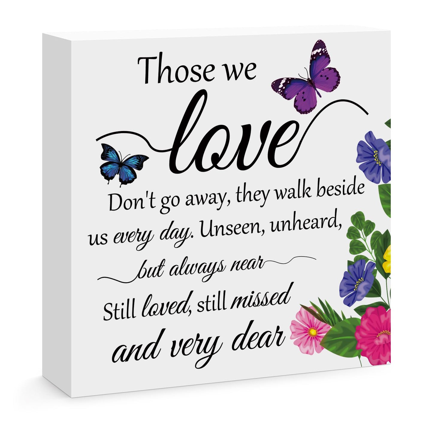 Sympathy Bereavement Gift Memorial Keepsake Wood Box Sign Desk Decor Grief Gift Memorial Gift for Loss of Mom Dad Grandma Grandpa Friend Husband Wife Condolence Remembrance Gift